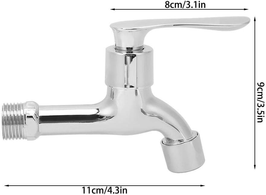 G1/2in Wasserhahn Zinklegierung Wasserhahn Bad Küchenarmatur Wand Balkon Tap Haushaltswaren Messing