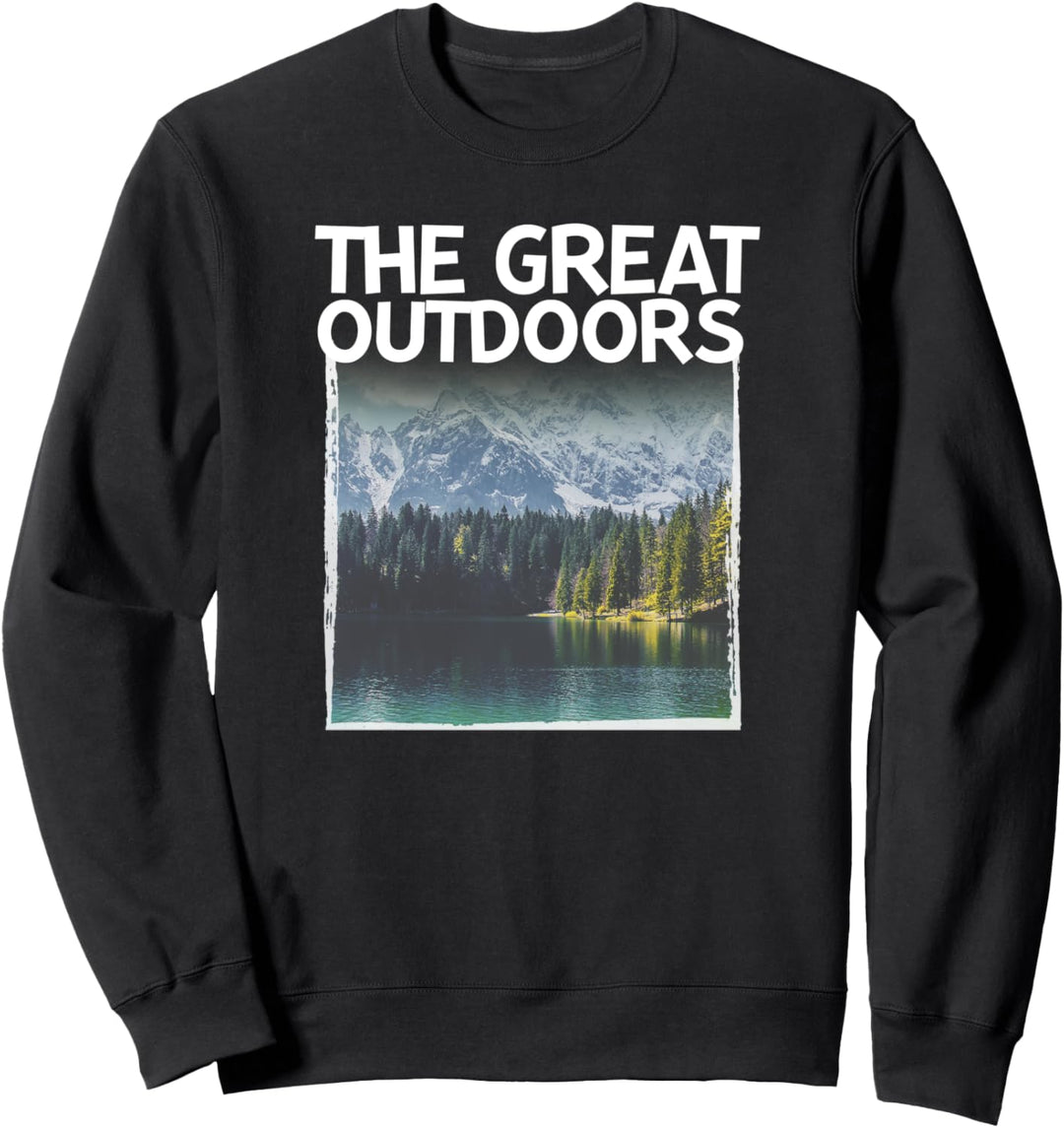 Trendy The Great Outdoors Lake Scene Photo Sweatshirt