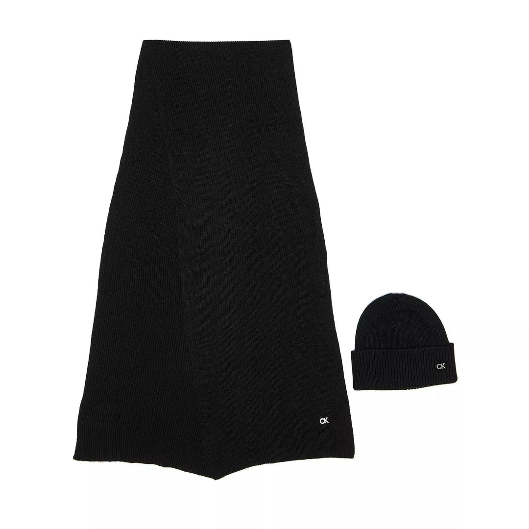 Calvin Klein Damen RE-Lock Beanie/Scarf K60K611331 Geschenkpackungen, Ck Black, OS