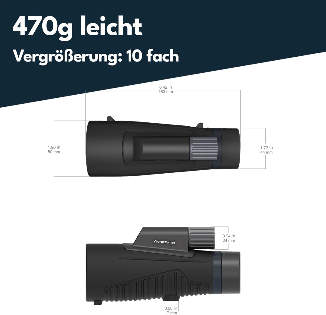 Vector Optics SCMO-02 Forester 10x50ED taktisches Monokular für Sport, Freizeit, Jagd, Camping und O