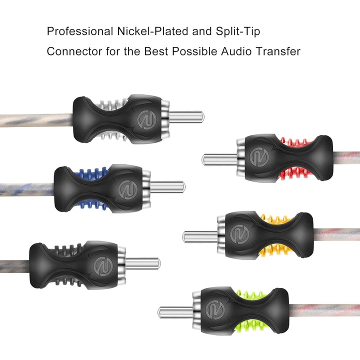 RECOIL RCI620 6-Kanal Cinch-Audiokabel 6 m (20 ft) – 100% OFC, Twisted Pair mit Rauschunterdrückung