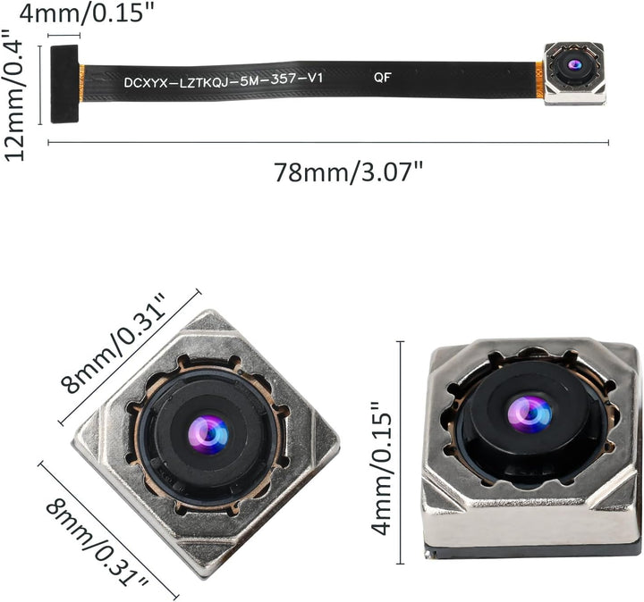 diymore 2 Stück ESP32 CAM 5MP OV5640 Kamera mit Autofokus, 120° Weitwinkel Embedded Vision Bildsenso