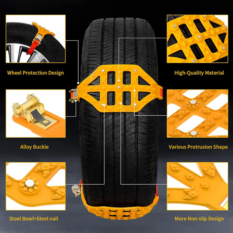 Universal Schneeketten Einstellbare Traktionsketten für Reifenbreiten von 165–275 mm (6,5–10,83 Zoll