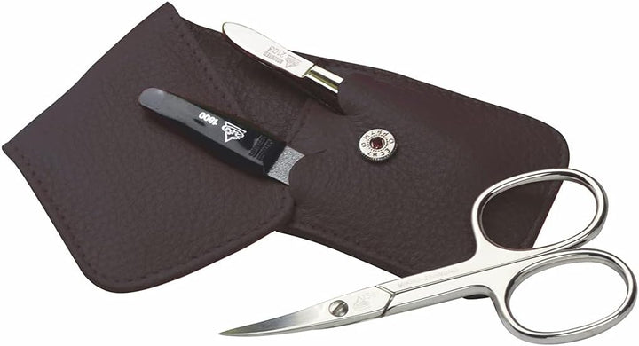 Erbe Solingen Manicure Taschenetui Serie Siena 3-Teilig Leder Braun 1 St.