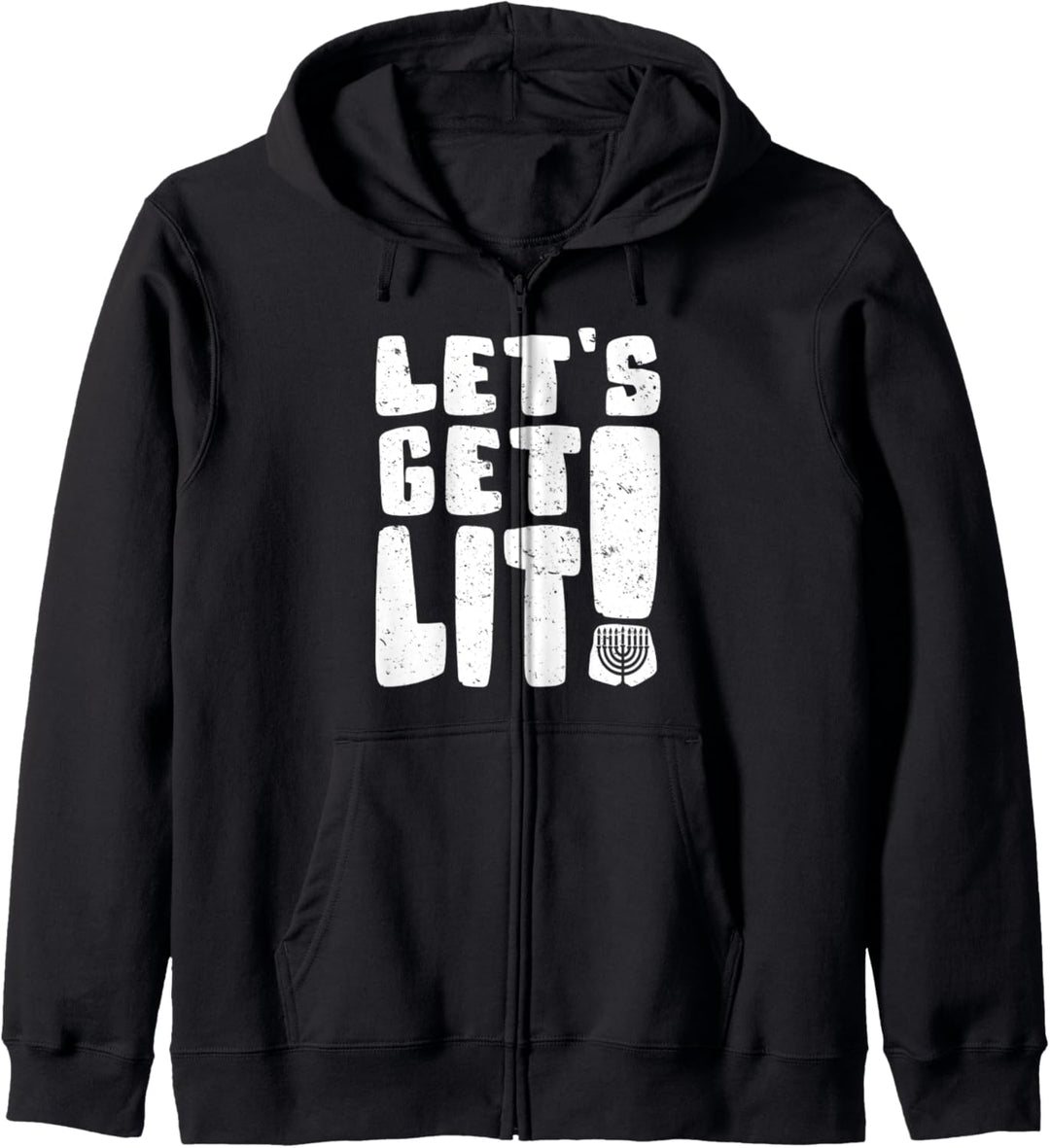 Let's Get Lit Jewish Humor Funny Gift Hanukkah Kapuzenjacke