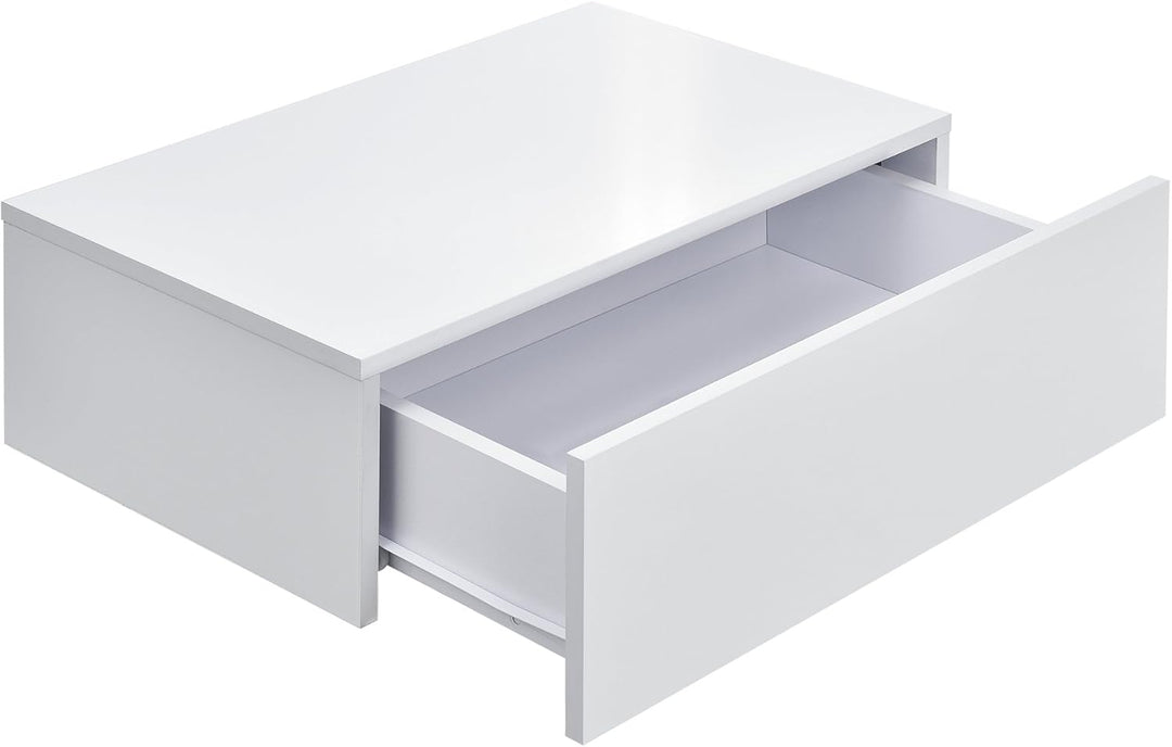 [en.casa] Wandregal Oslo mit Schublade 2er Set Nachttisch schwebende Nachtkommode Hängeregal Wandboa
