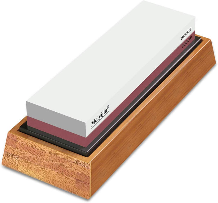 Schleifstein Set, 2-IN-1 Abziehstein Schleifstein für Messer, Körnung 3000/8000 + Körnung 400/1000 m