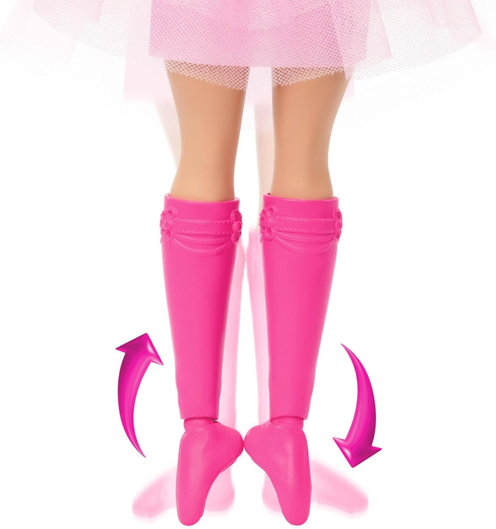 Barbie im Nussknacker Daisy Ballerina-Puppe im rosa Kleid und Hut mit beweglichen Knöcheln und Zucke