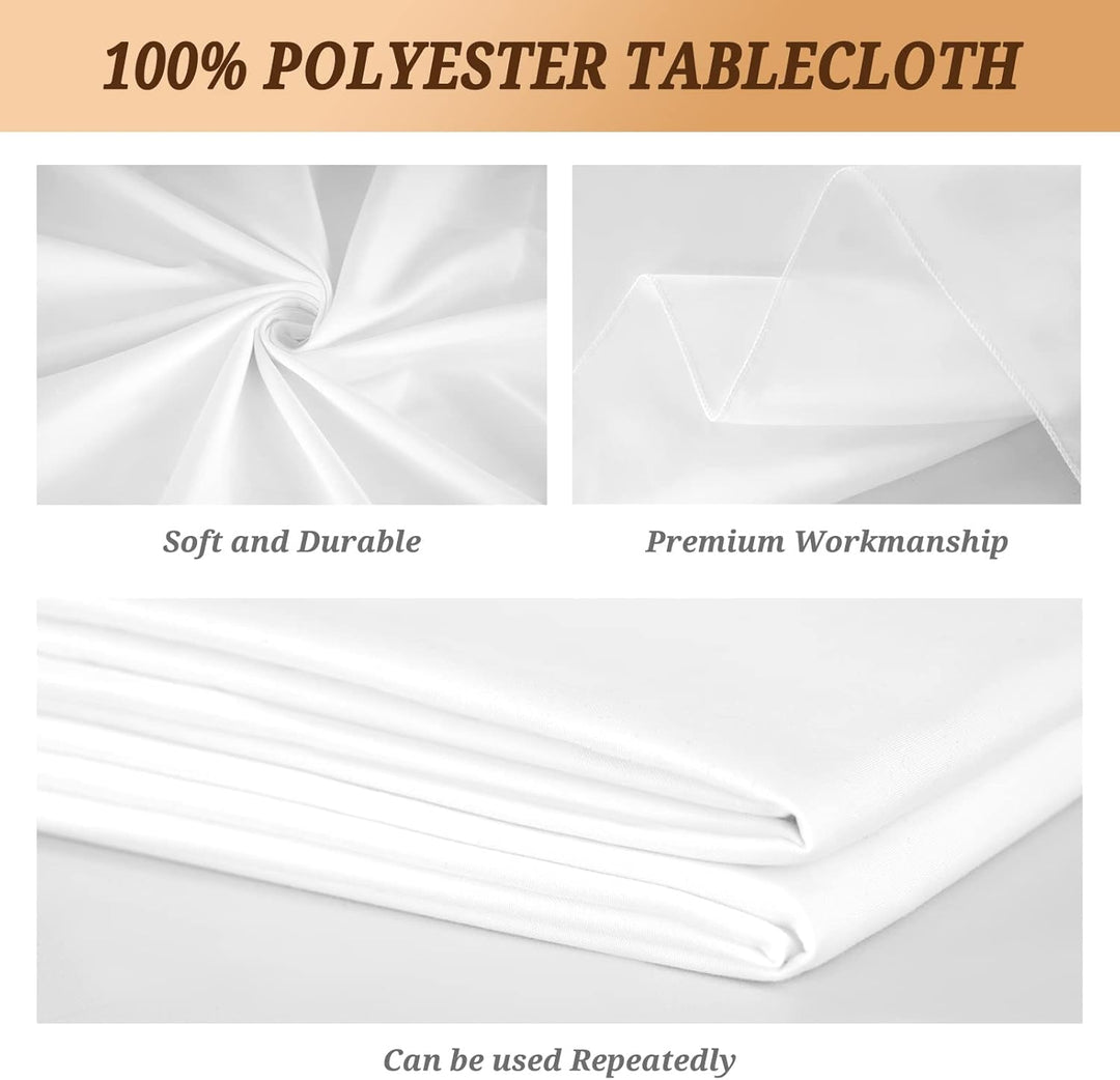 2er-Pack weisse rechteckige Polyester-Tischdecken 153×320cm für 8-Fuss-Rechtecktische Polyester-Tisc