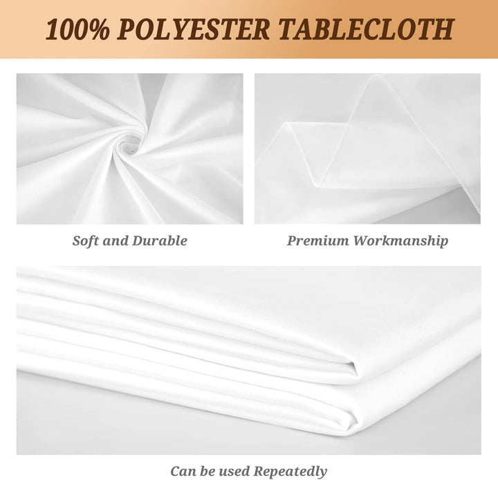 2er-Pack weisse rechteckige Polyester-Tischdecken 153×320cm für 8-Fuss-Rechtecktische Polyester-Tisc
