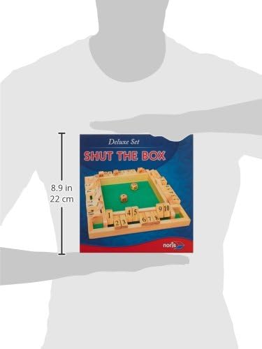 Noris 606108013 Deluxe Shut The Box - Das Beliebte Würfelspiel Aus Holz Für 1 Bis 4 Spieler Ab 8 Jah