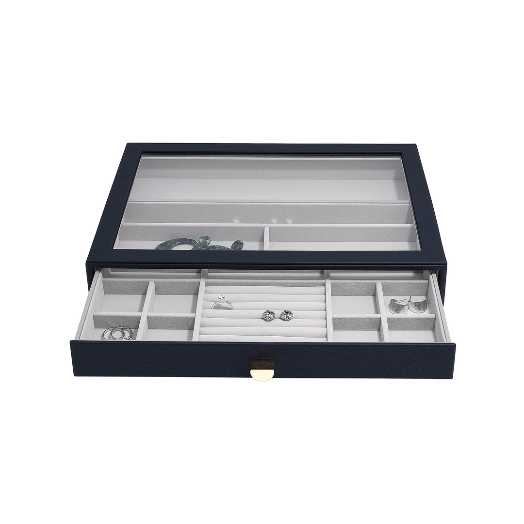 Stackers Navy Pebble Supersize Jewellery Box Display Drawer, Navy