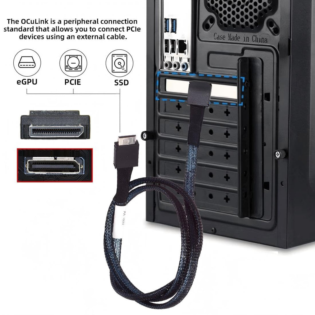 chenyang SFF-8611 Kabel OCuLink PCIe PCI-Express 4.0 SFF-8611 4i Stecker auf SFF-8611 Stecker Datenv
