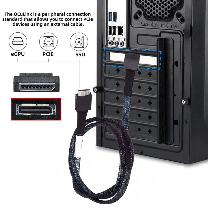 chenyang SFF-8611 Kabel OCuLink PCIe PCI-Express 4.0 SFF-8611 4i Stecker auf SFF-8611 Stecker Datenv