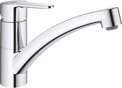 GROHE StartEco - Einhand- Spültischarmatur (Schwenkbereich 140°, langlebige Oberfläche, flacher Ausl