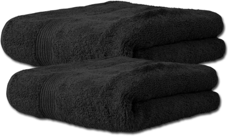 CelinaTex Bari Handtuch Set 2-teilig 1x 70 x 140 cm 1x 80 x 200 cm schwarz Baumwolle Frotteetuch Bad