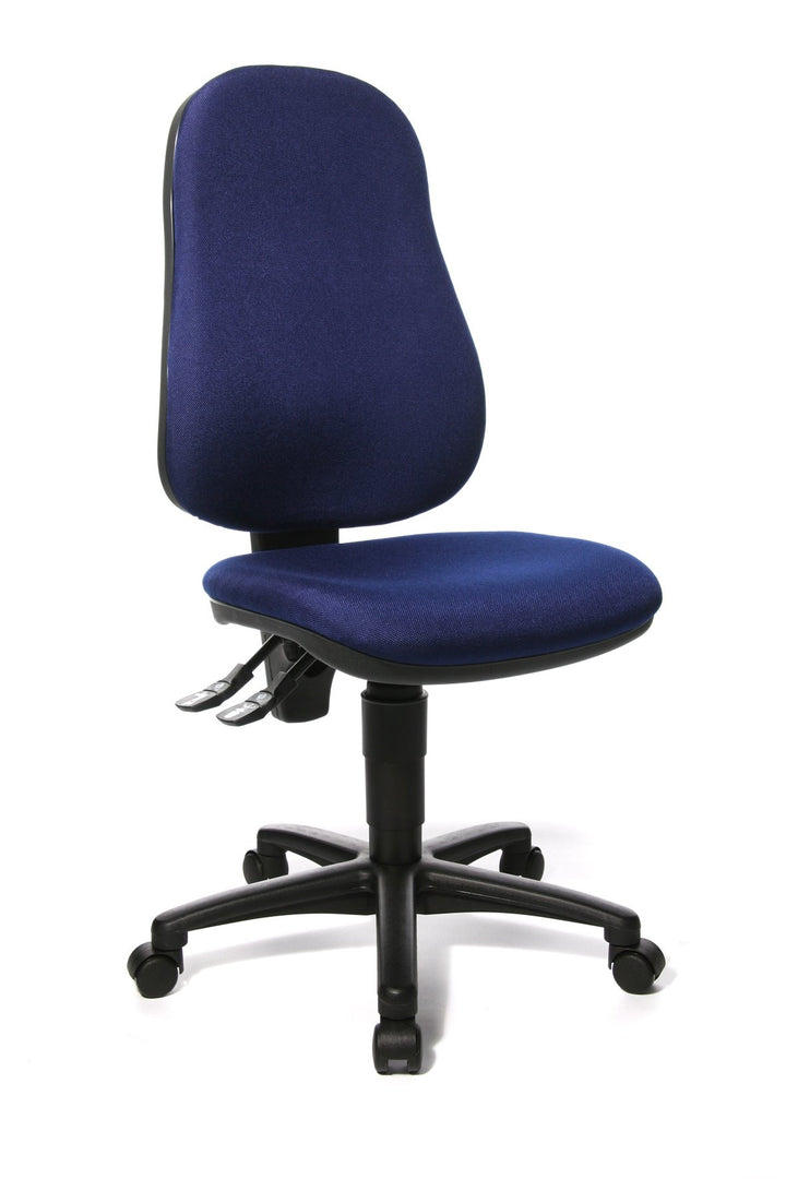 Topstar Point 60, Bürostuhl, Schreibtischstuhl, Stoff, blau, 54 x 47 x 109 cm, Blau