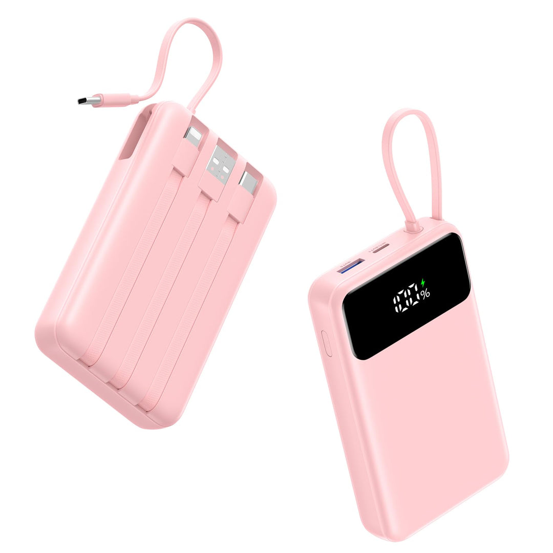 A ADDTOP 20000mAh Power Bank mit 4 integrierten Kabel, Ultra Klein 22,5W Schnellladen Powerbank, PD