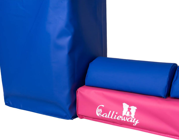 Callieway Turnier Agility Mauer „Bounce Over - Soft“ – alle FCI Sprunghöhen (Fuchsia/blau), fuchsia/