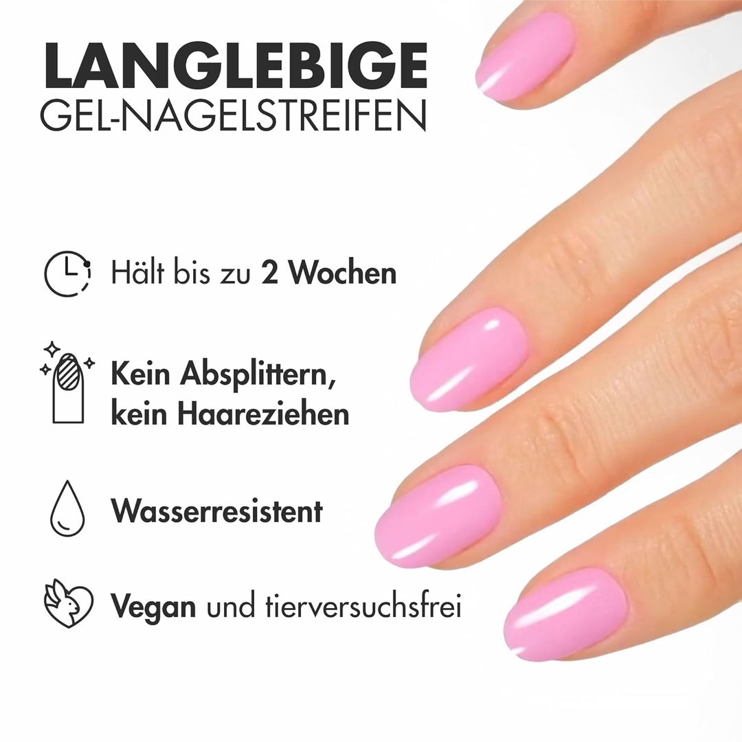 MOYOU LONDON Halbgehärtete UV Gel Strips - 20 Stück - Gel-Nagelfolien UV Härtend für Maniküre in Sal