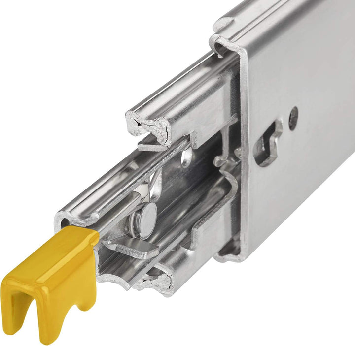 1 Paar SOTECH Schwerlastauszüge KV2-200-H76-L500-LC 508 mm mit Lock-in/out Einrastfunktion gelb Schw