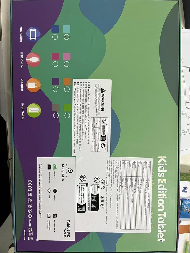 PRITOM Android 10 Tablet for Kids, 10 Inch IPS HD Large Screen, 3GB+64GB, Control Learning Game Educ