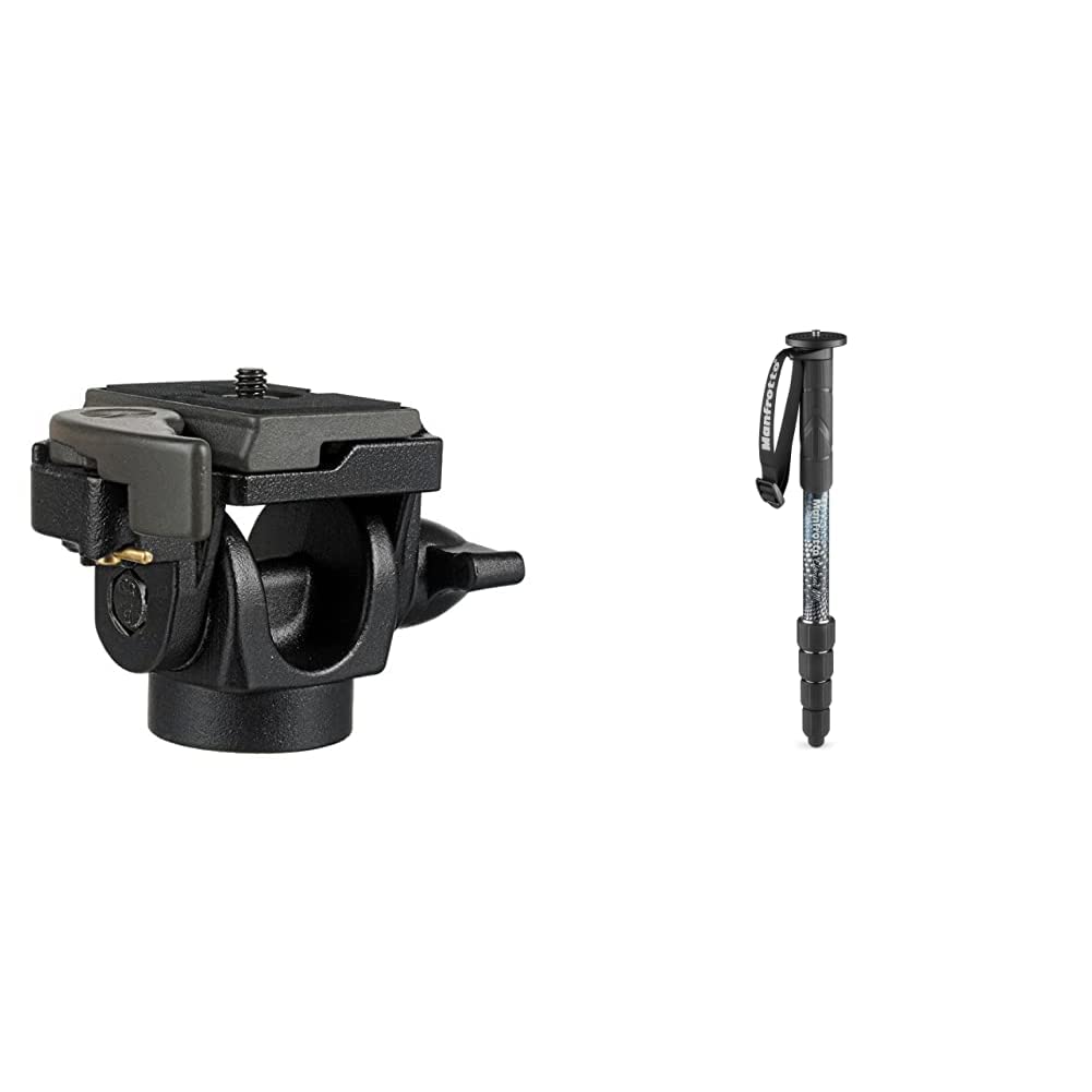 Manfrotto 234RC Neigekopf für Einbeinstativ mit Schnellwechselplatte 200PL & Element MII MMELMIIA5BK