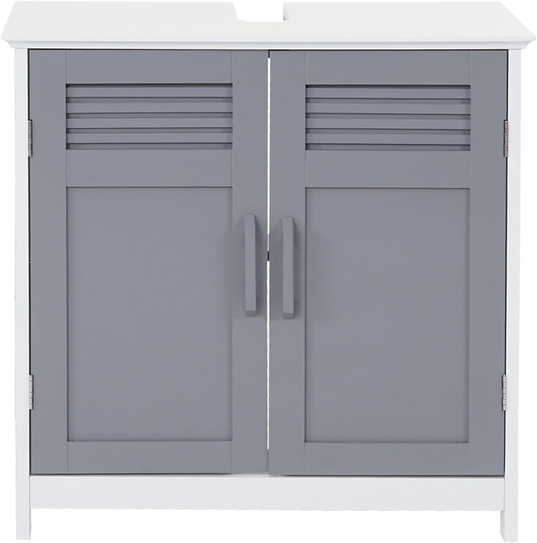 Mendler Waschbeckenunterschrank HWC-A85, Badschrank 60x60x30cm - grau, Grau