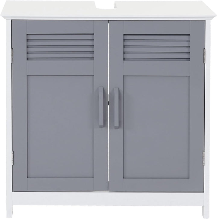 Mendler Waschbeckenunterschrank HWC-A85, Badschrank 60x60x30cm - grau, Grau