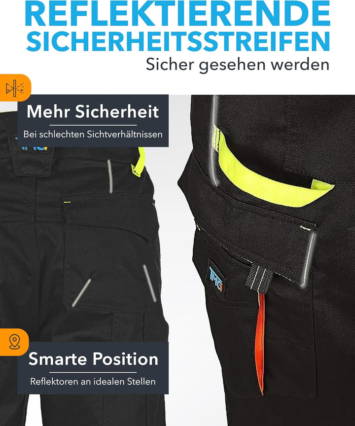 TMG | Profile Arbeitsshorts für Herren, komfortabel, Kurze Schutzhose mit Werkzeugtasche, mit Stretc