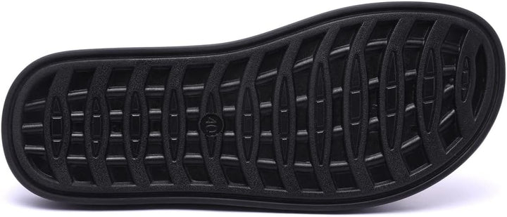 Harssidanzar Herren Sandalen Hausschuhe Cross Straps Slide Slip On Flip Flops für Männer Toe Ring St
