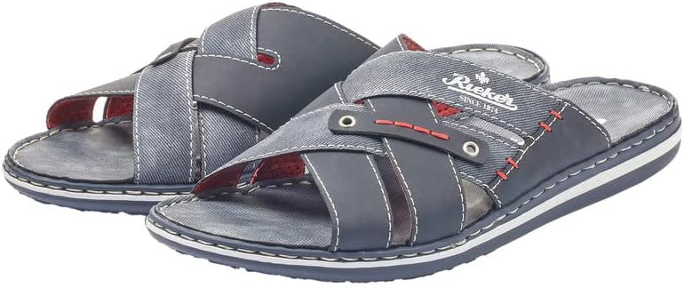 Rieker Herren 21099 Pantoletten 43 EU Blau, 43 EU Blau