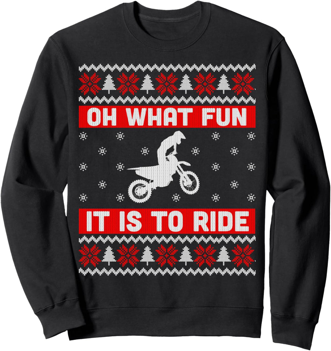 Oh What Fun It Is To Ride Motocross Ugly Christmas Sweater Sweatshirt