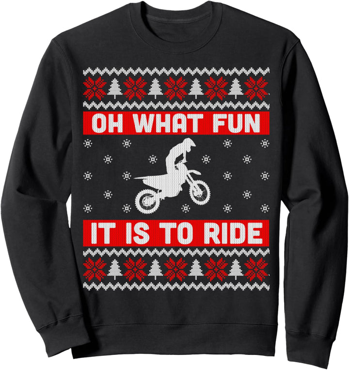 Oh What Fun It Is To Ride Motocross Ugly Christmas Sweater Sweatshirt