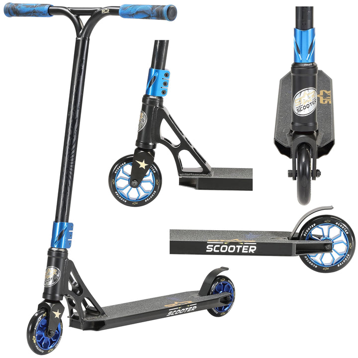 STAR SCOOTER Professional Freestyle Kick Stunt Scooter ab 8 Jahre | 110mm ABEC-9 Lager Alu Kinder Ci