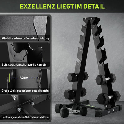 PhysKcal Kurzhantel Rack,Hantelablage für Kurzhanteln, Strapazierfähiger Stah,250kg/300kg Belastbark