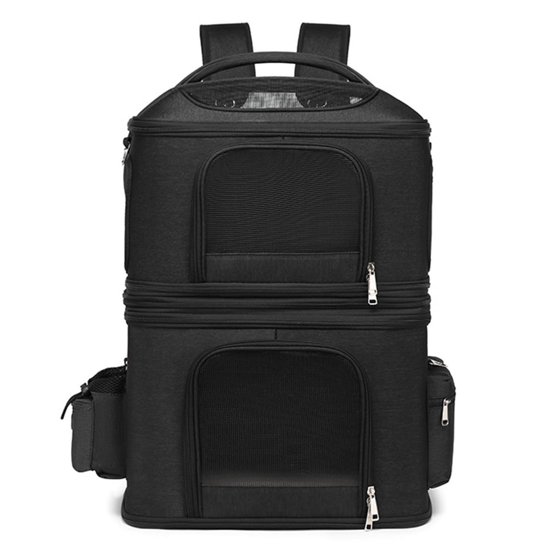 Katzentrage, Doppelter Katzenrucksack für 2 Katzen, Katzen-Reisetrage mit Hervorragender Belüftung f