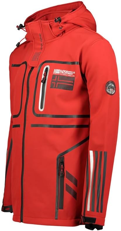 Geographical Norway Romano Men - Softshelljacke Herren Wasserdicht atmungsaktiv Kapuze - Outdoor Man