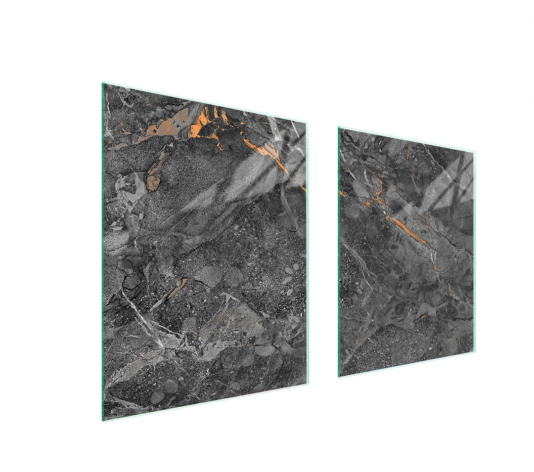 TMK ArtDeko Herdabdeckplatte 2 Teilig 40x52 + 45x52 cm - Spritzschutz Herdabdeckung – Herdschutz aus
