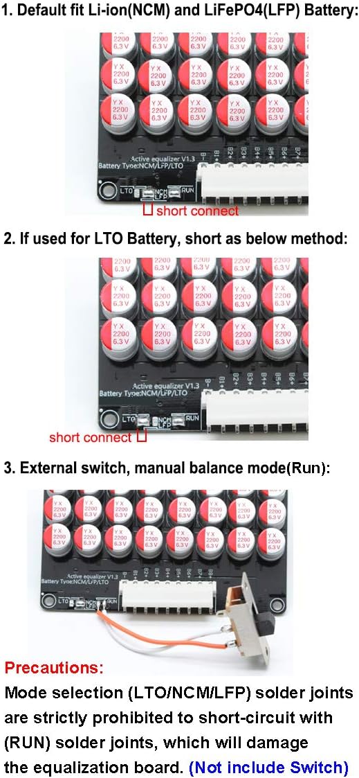 TECNOIOT 14S 5A Li-Ion Lifepo4 LTO Lithium Active Equalizer Balancer Kondensator 10S-14S