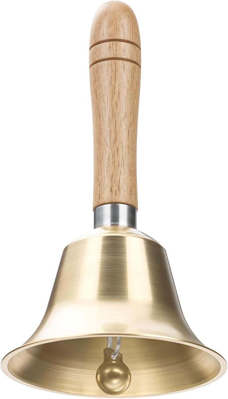 Super Laute Handglocke, Metall Glocken mit Holzgriff, Massivmessing Rufglocke für ältere Menschen zu