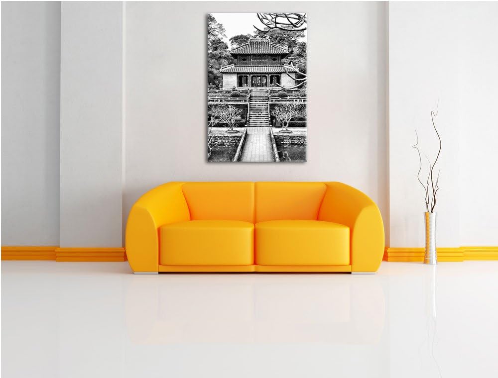 Pixxprint chinesischer Tempel als Leinwandbild/Grösse: 100x70 / Wandbild/Kunstdruck/fertig bespannt,