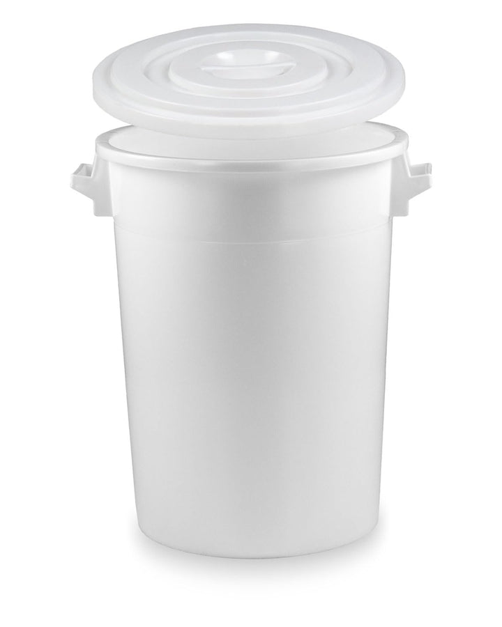 DIE BOX FABRIK 100 Liter Kunststofftonne mit Griffen + Deckel, stapelbar, stabiler Eimer, Plastikton