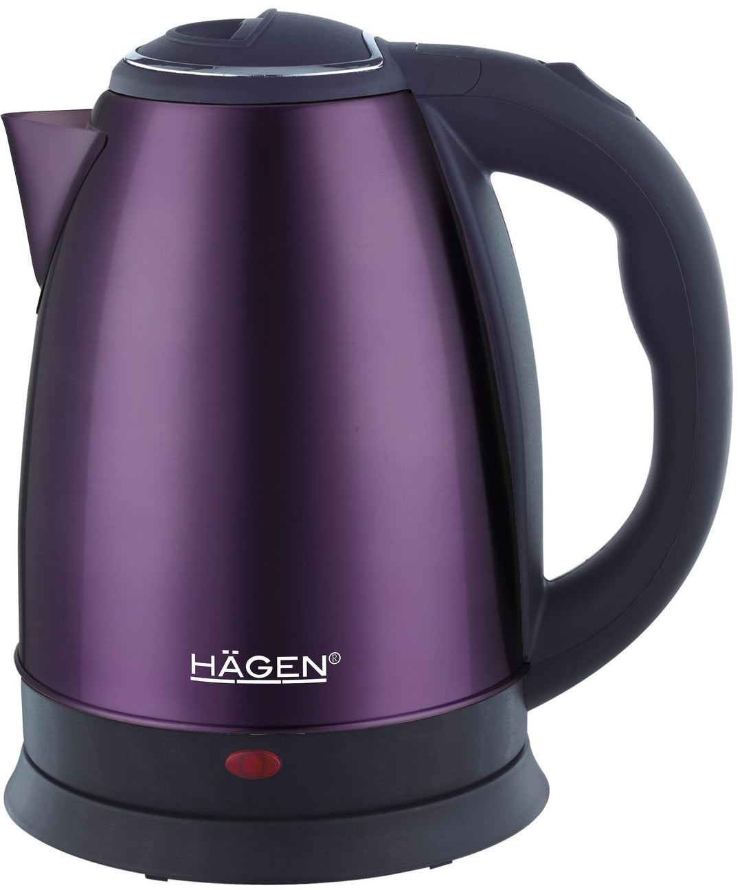 Hagen, Kompakter elektrischer Wasserkocher aus Edelstahl, Elegantes Design, 360° Basis, Kapazität 1,