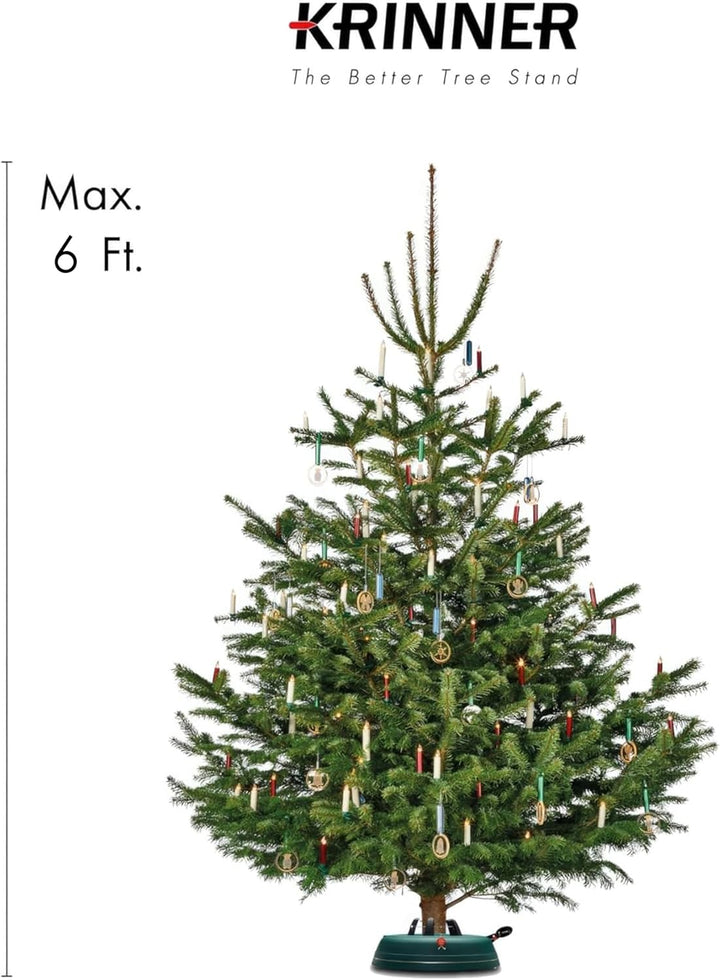 KRINNER Weihnachtsbaum Christbaumständer Comfort S Grün 34cm inkl. Fusspedal- und Einseiltechnik für