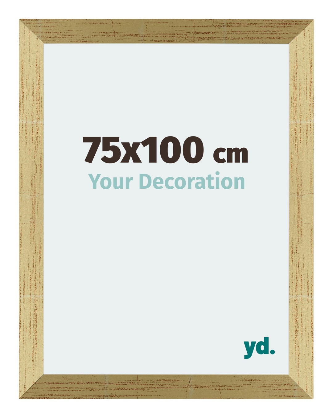 yd. Your Decoration - Bilderrahmen 75x100 cm - Goldglanz - Bilderrahmen aus MDF mit Acrylglas - Anti