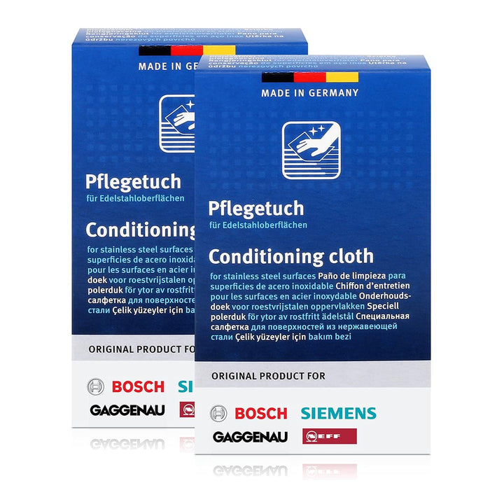 BSH Edelstahlpflegetücher für Bosch, Siemens, Gaggenau, Neff (2er Pack)