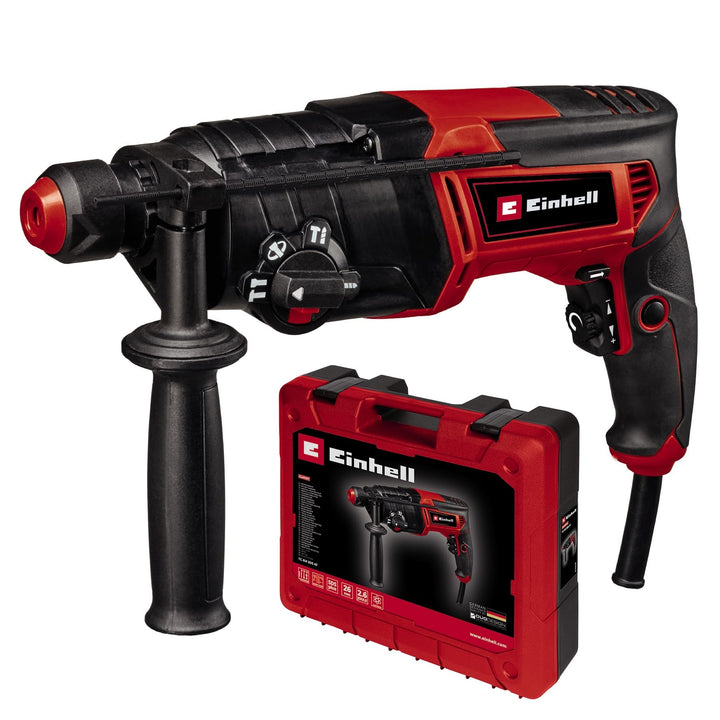 Einhell Bohrhammer TC-RH 800 4F (800 W, 2.6 Joule, Bohren + Hammerbohren + Meisseln mit/ohne Fixieru