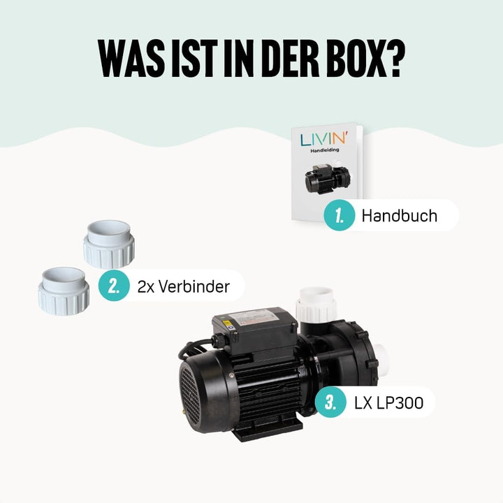 LIVIN' LX LP300 Jet poolpumpen - Whirlpool umwälzpumpe 2.2kw/ 3HP - Pool Filterpumpe 635L/ Min Poolp