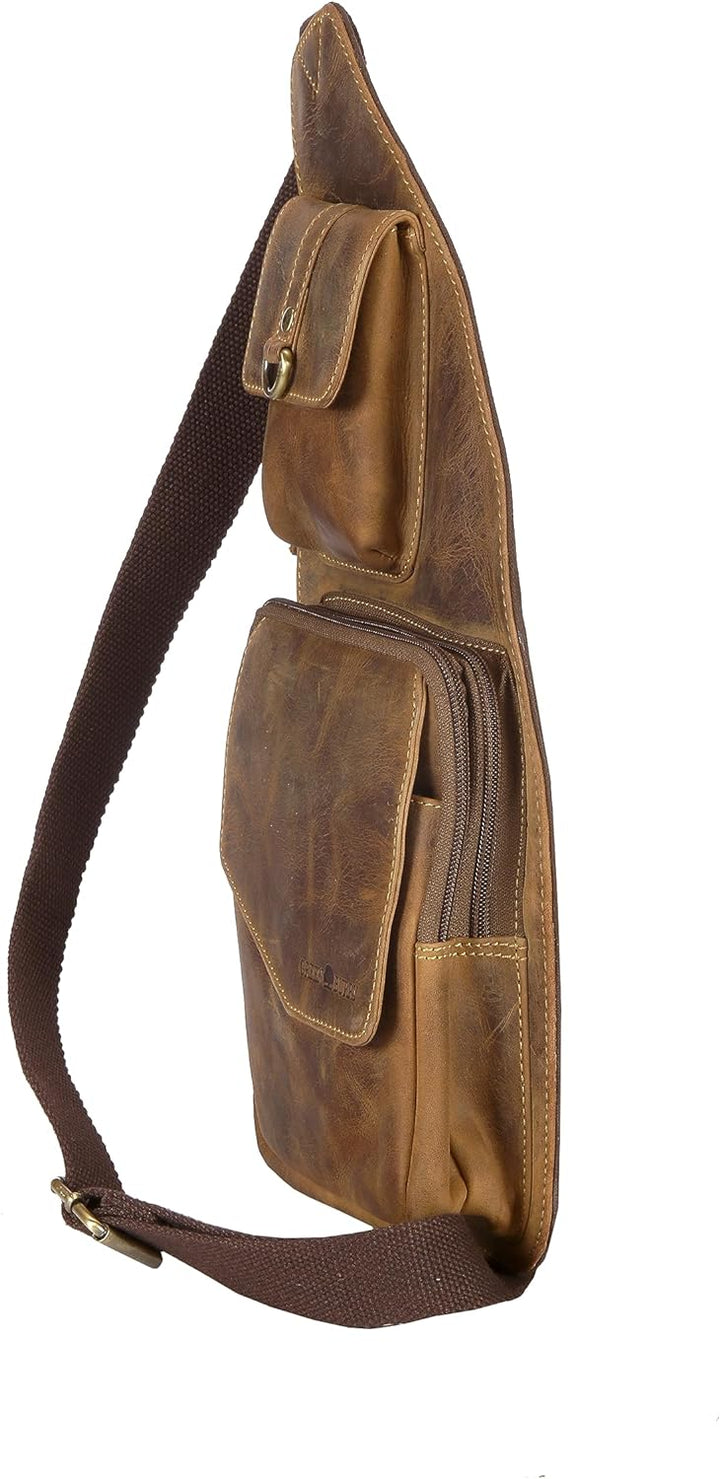 Greenburry Vintage Body-Crossover Bag-4 1559, Umhängetasche Braun, Braun